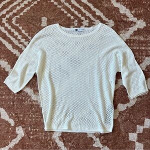 Zara Cream Open-Knit Top